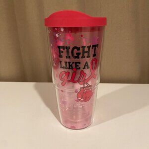 Tervis 24 oz Tumbler “Fight‎ Like a Girl” Pink Breast Cancer Mug